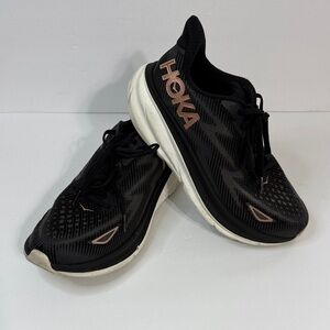 Hoka Black and Pink Athletic Shoes